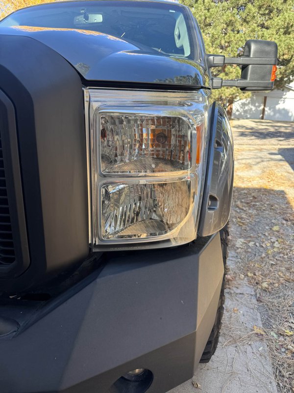 Headlight restoration on a pickup truck in Colorado Springs