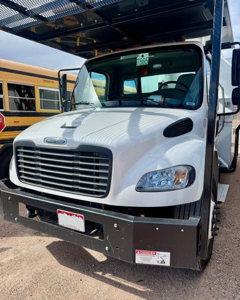 White commercial truck after windshield replacement in Colorado Springs