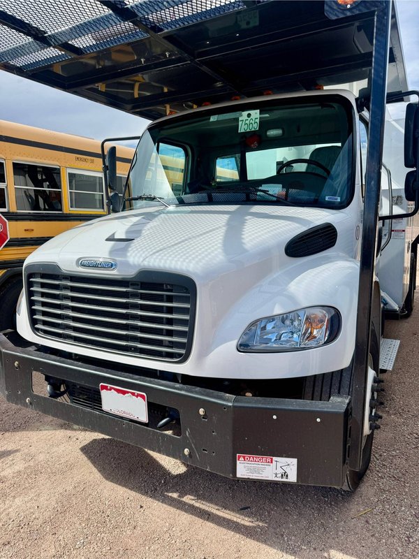 White commercial truck after windshield replacement in Colorado Springs