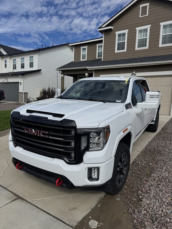 White pickup after windshield replacement in Colorado Springs